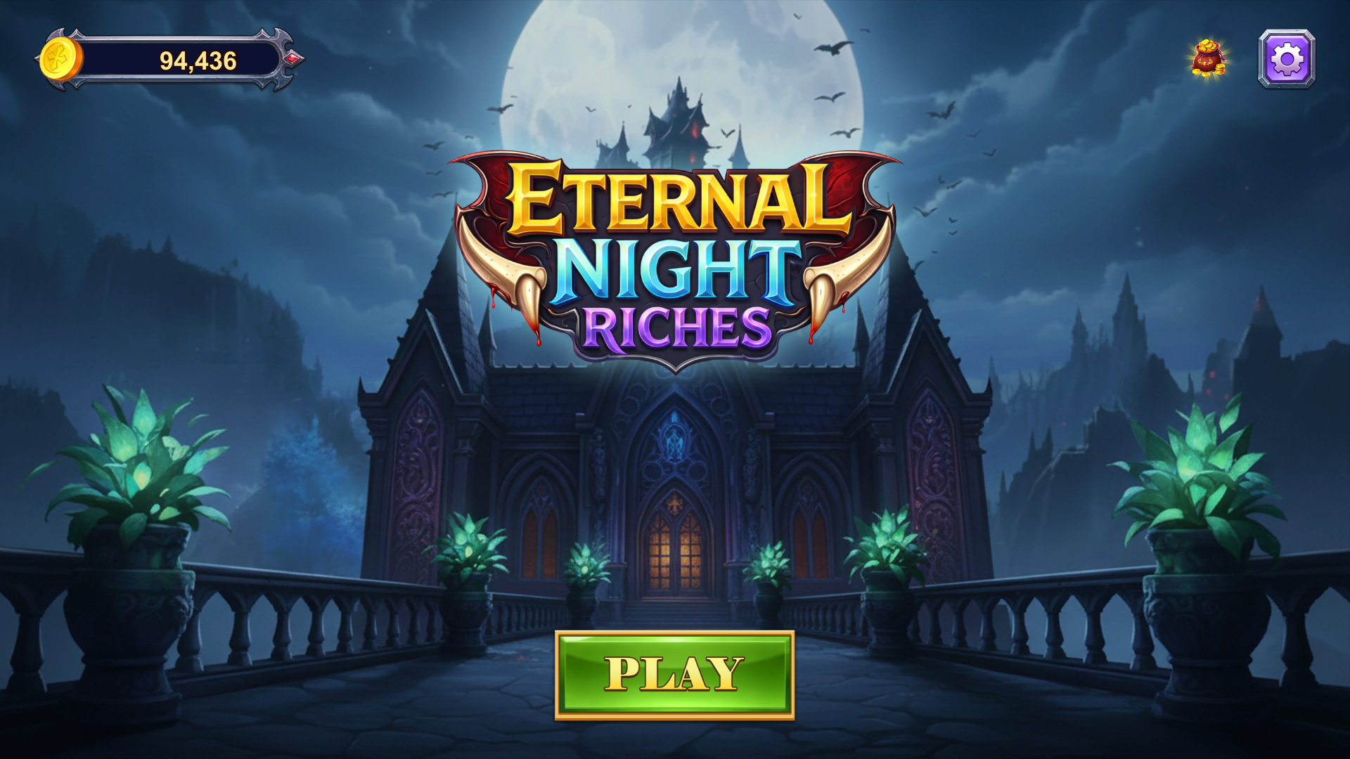 Eternal Night Riches title gameplay screen
